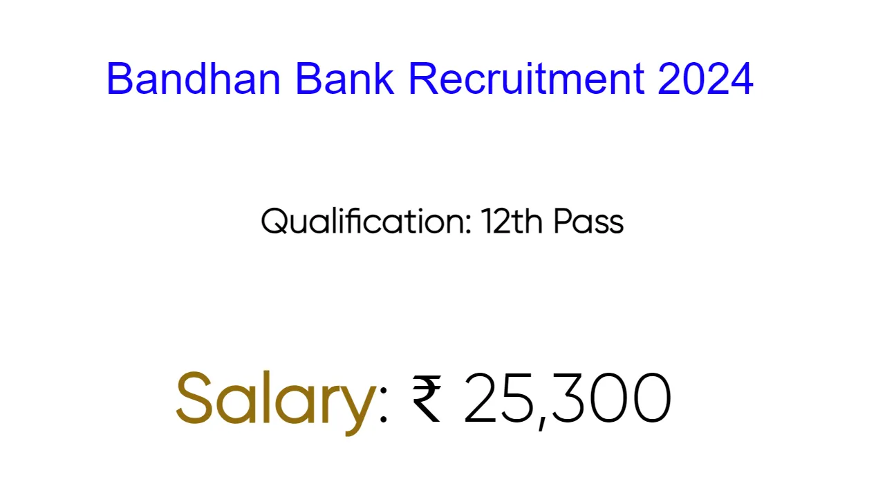 Bandhan Bank Recruitment 2024 - inviting Apply Form for 12th Pass