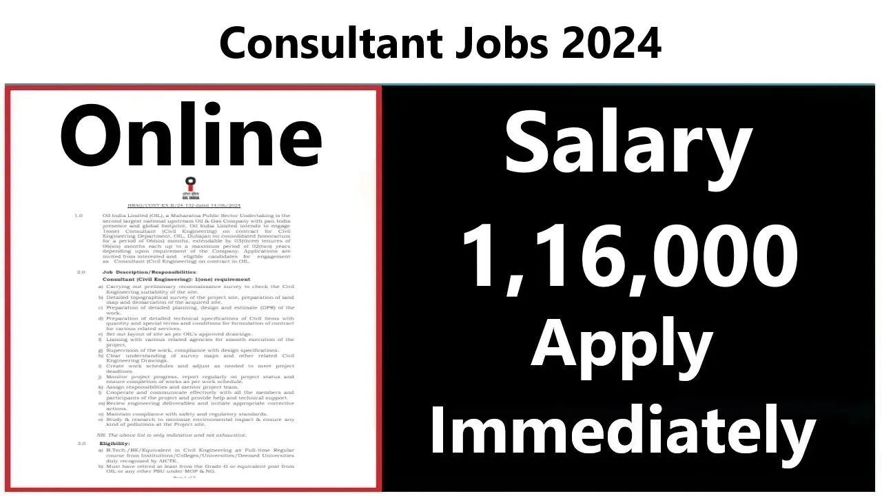 Consultant Jobs 2024 - Posting Details, How to Apply, Links PDF FORM