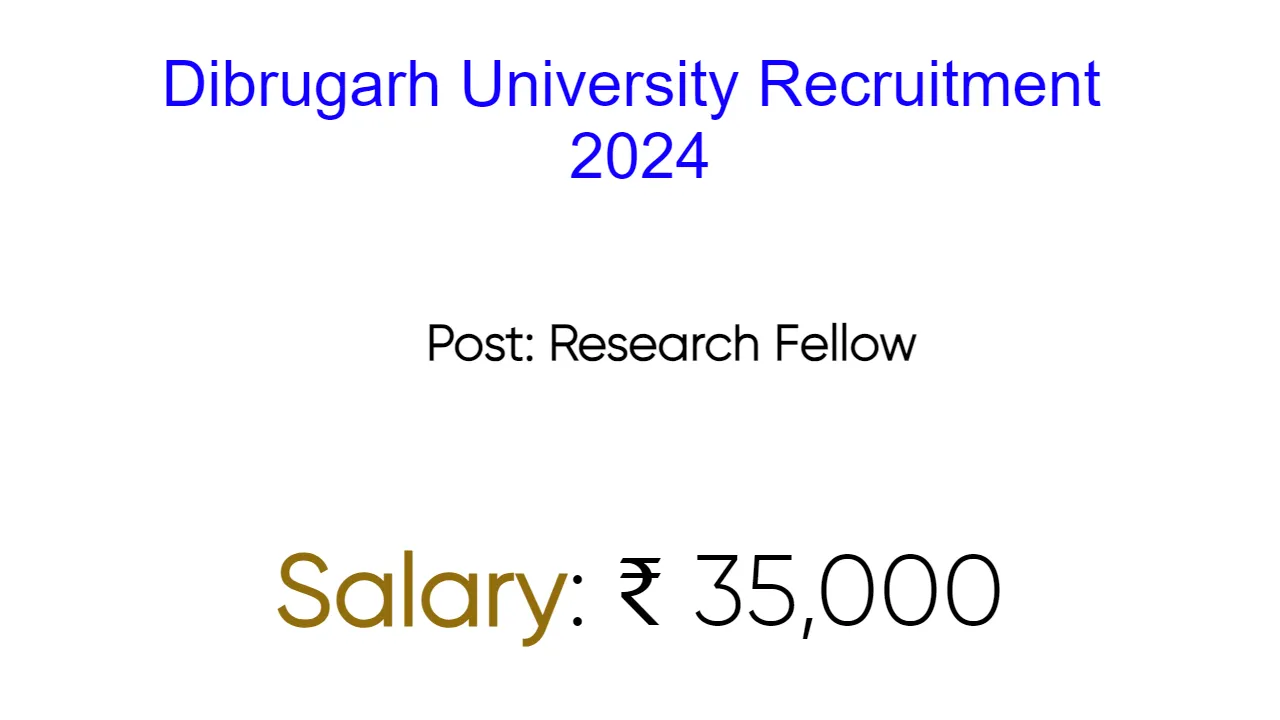 Dibrugarh University Recruitment 2024 - inviting Apply Form for Various Vacancies