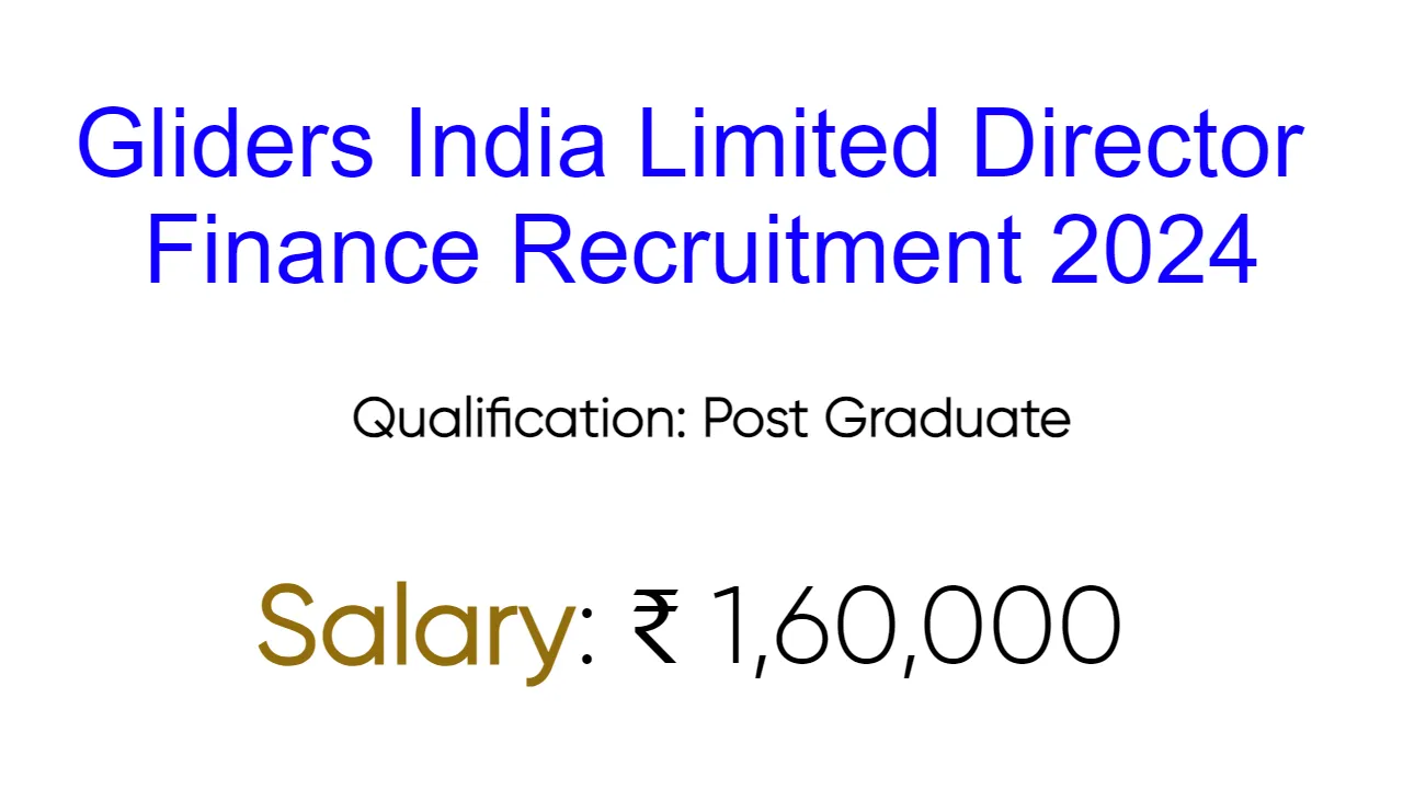 Gliders India Limited Director Finance Recruitment 2024