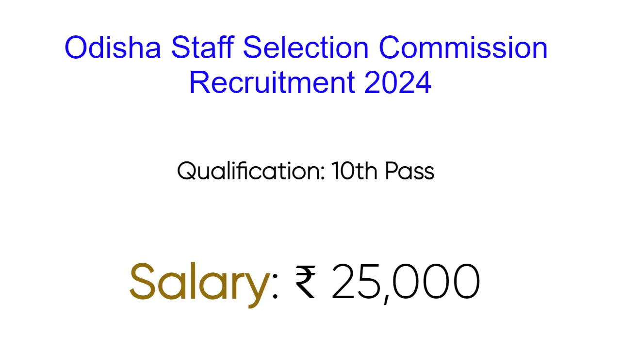 Odisha Staff Selection Commission Recruitment 2024 - inviting Apply Form for 673 Vacancies