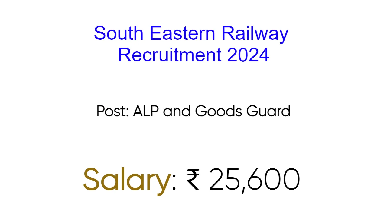 South Eastern Railway Recruitment 2024 - inviting Apply Form for 1202 Vacancies